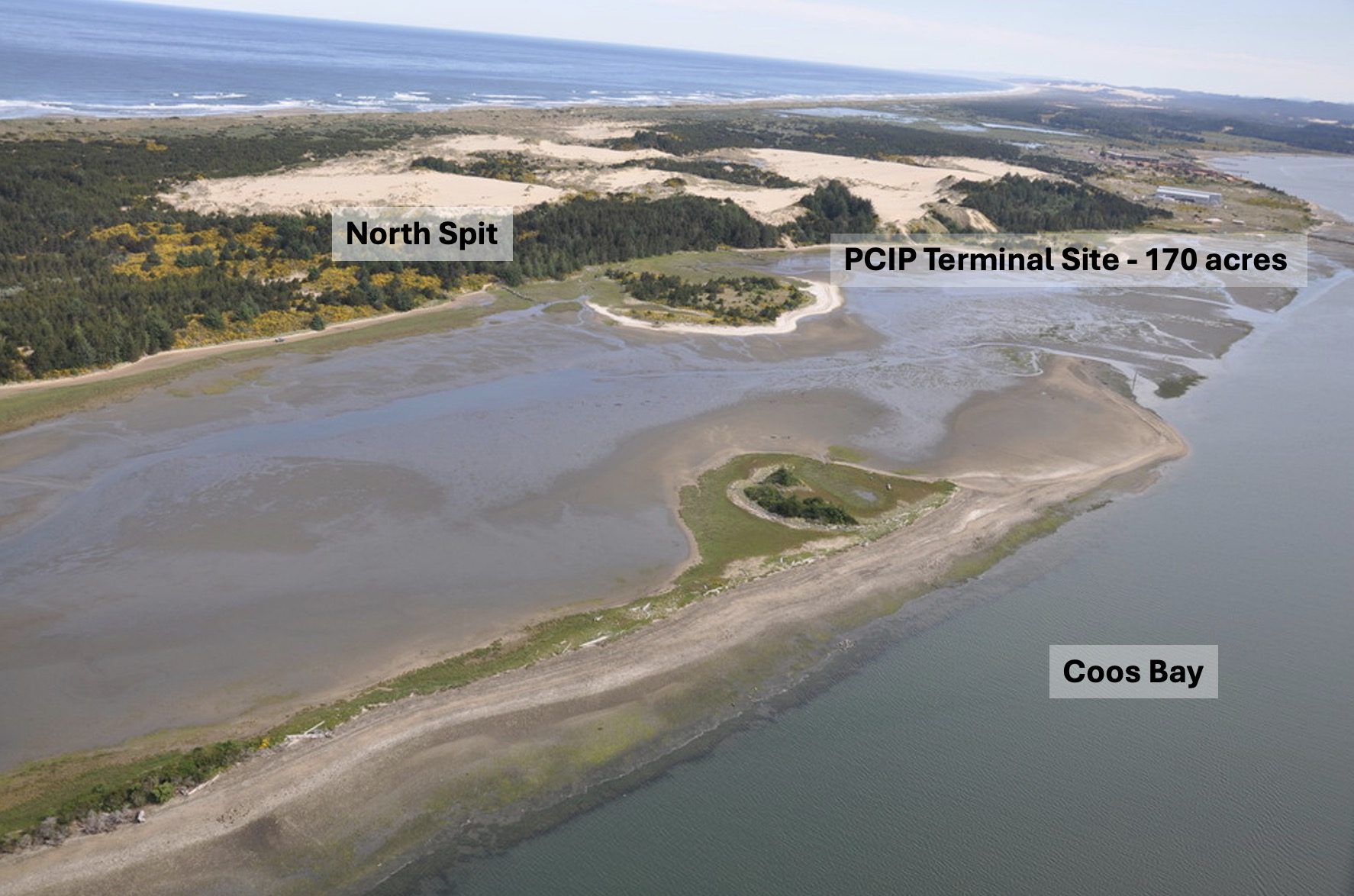 Aerial of Proposed Location from the DLCD Coastal Atlas